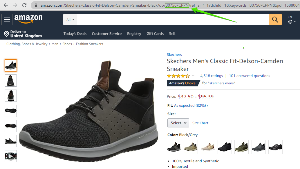 Getting ASIN Numbers For Products In Bulk Is Hard? A Piece of Cake With DataForSEO Amazon API! 1 Amazon.com Skechers Mens Classic Fit Delson Cam