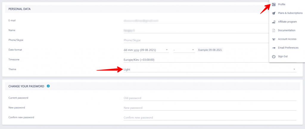 New Dashboard Design v3 2 DataForSEO Userprofile GoogleChrome2021 08 2