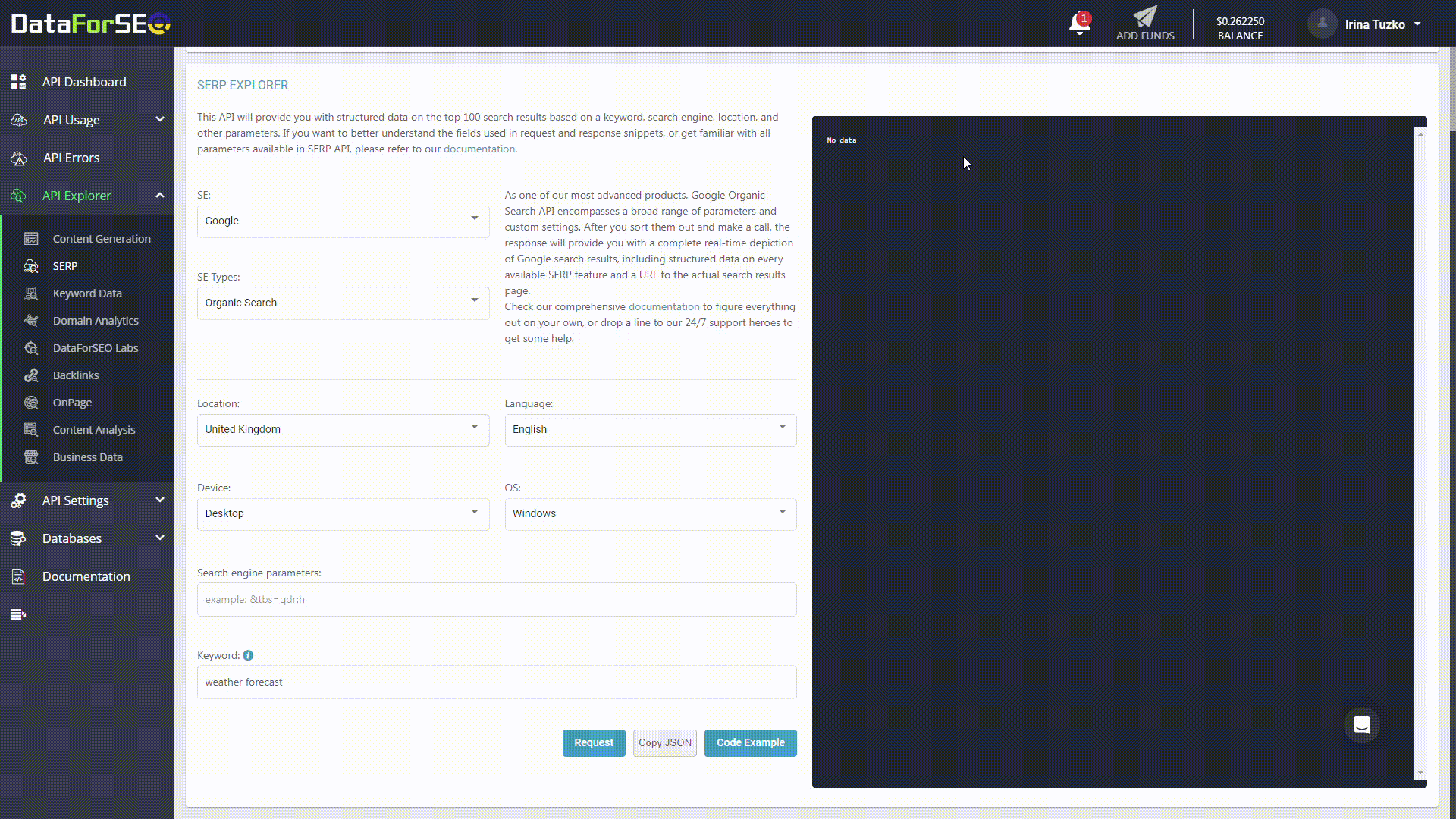 DataForSEO API Playground: a handy way to test APIs 3 video dfs api