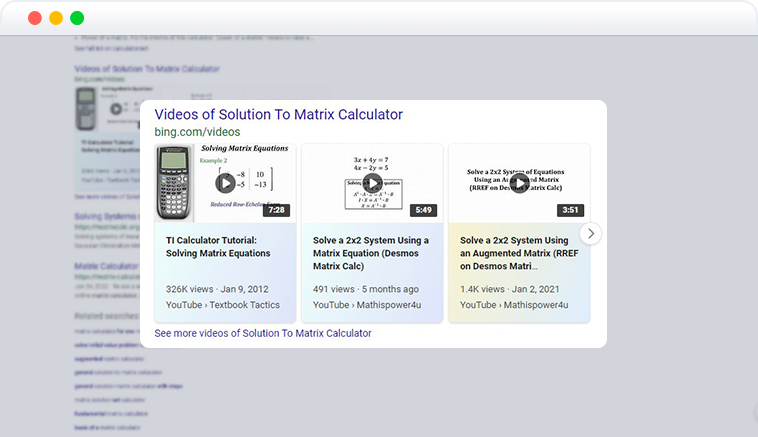 Videos SERP feature on Bing Videos SERP feature on Bing
