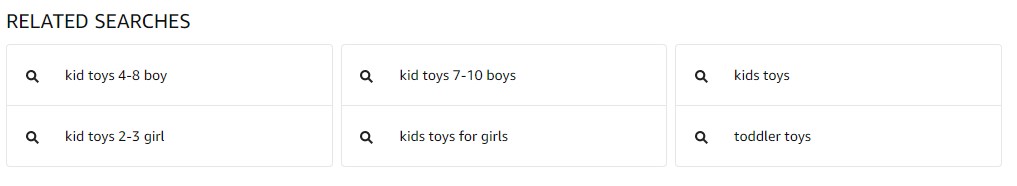 related keywords on Amazon