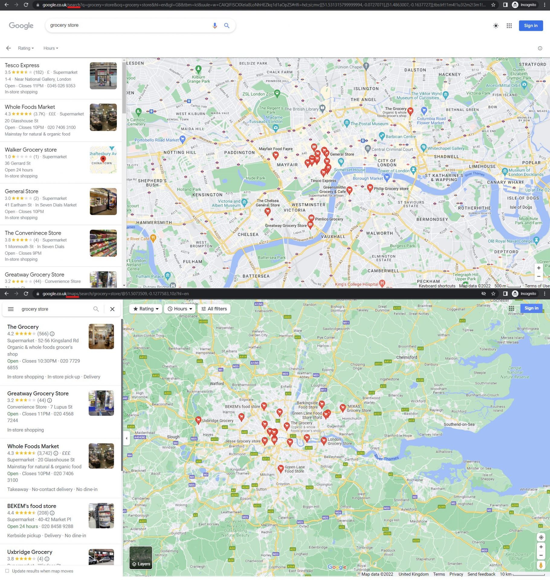 local finder vs maps hc
