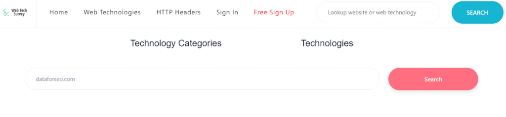 Uncover Website Technologies With Domain Analytics API 3 tech lookup tool1
