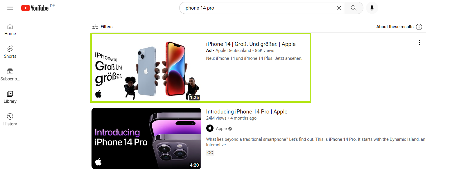 Paid Element in YouTube SERP API! 1 youtube serp paid