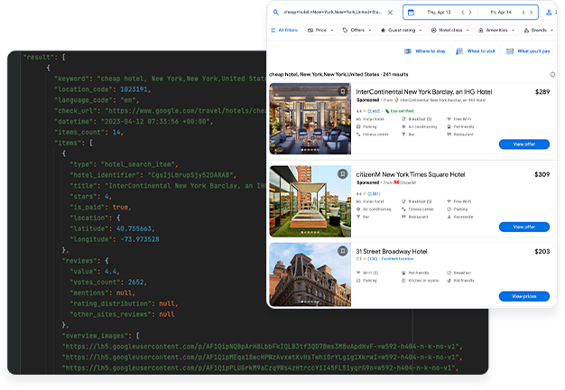 Business Data Google hotels Searches