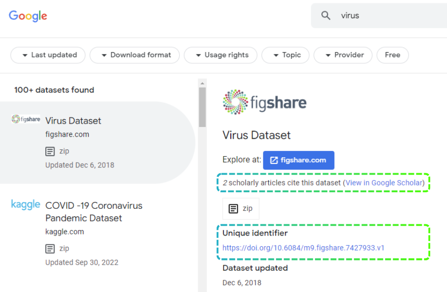 Google Dataset Search API Enhancements 1 scholarly articles url