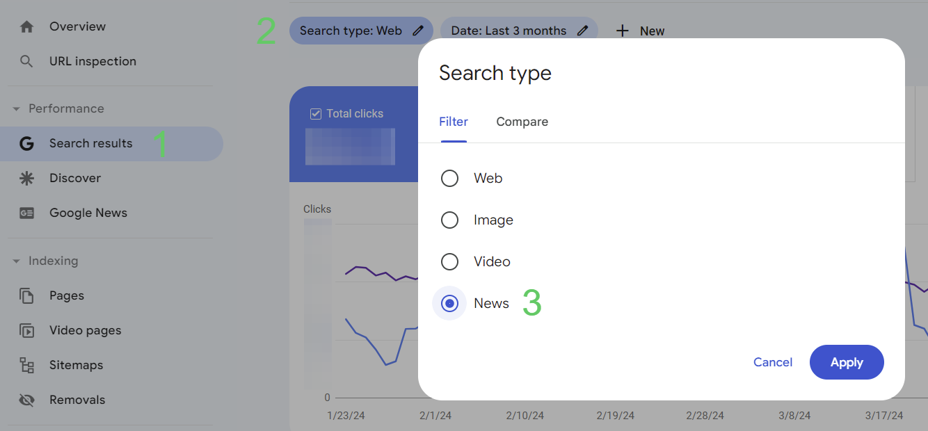 Maximizing News Visibility on Google: SEO & Tracking with APIs 11 news tab reporting in search console