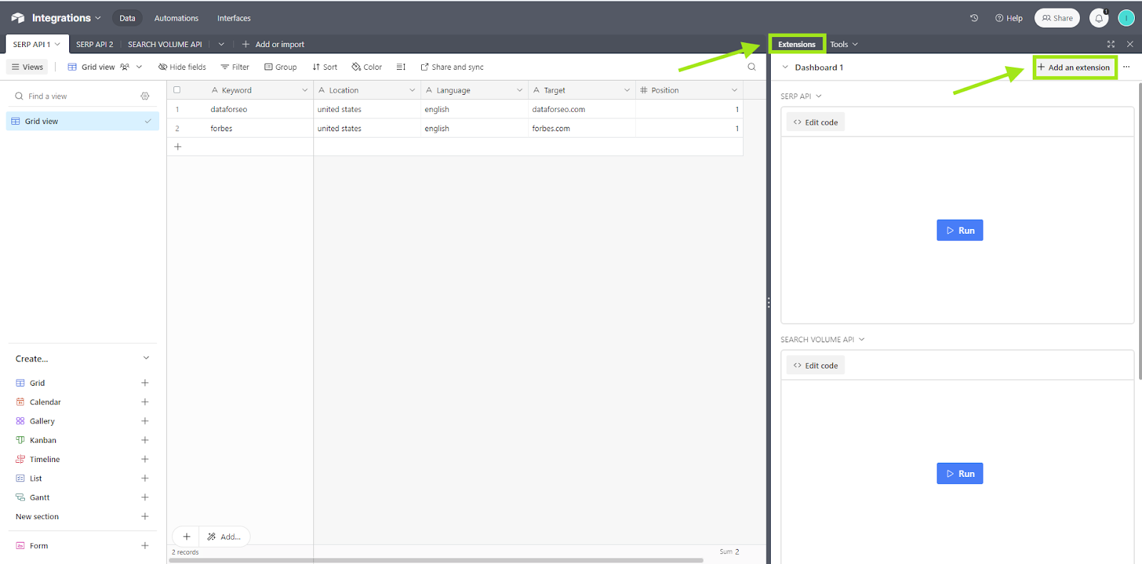 How to Pull Search Rank into Airtable with DataForSEO SERP API 1 Search Rank - Airtable DataForSEO SERP API 1