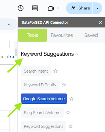 New Google Sheets Connector for DataForSEO API 9 dfs api connector 7-1