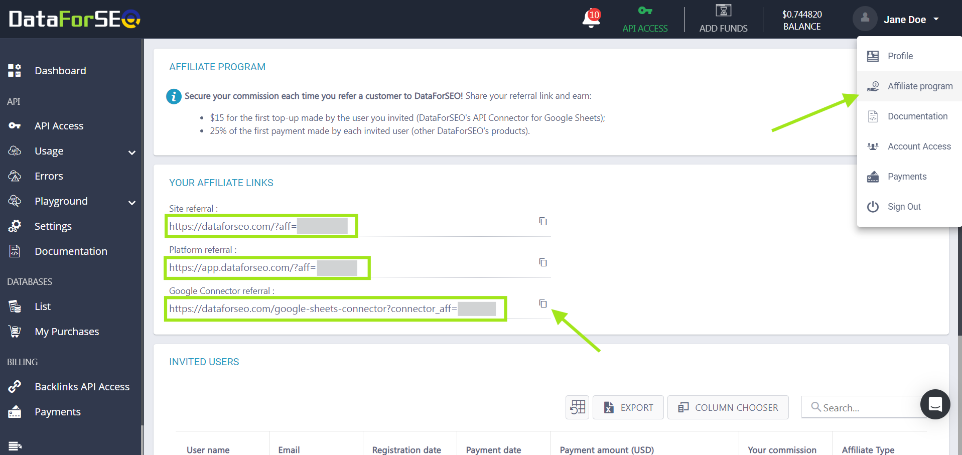 Affiliate Program for Google Sheets API Connector 1 dataforseo api connector affiliate