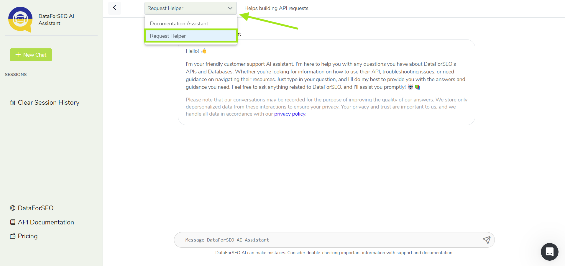 Request Helper in DataForSEO AI Assistant 1 Request Helper in DataForSEO AI Assistant