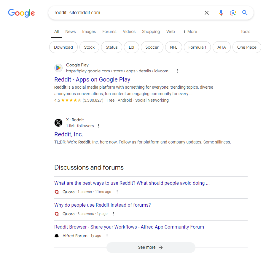 How to exclude a website from Google search results with SERP API 1 image1