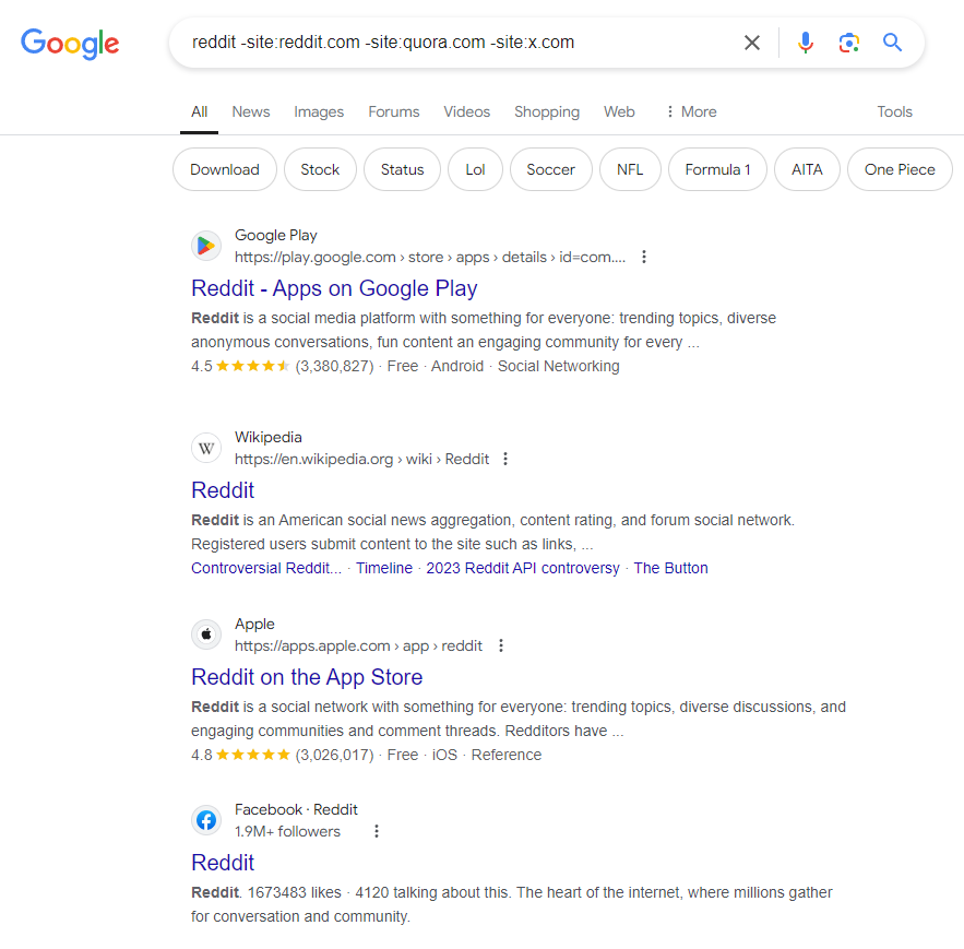 How to exclude a website from Google search results with SERP API 2 image2