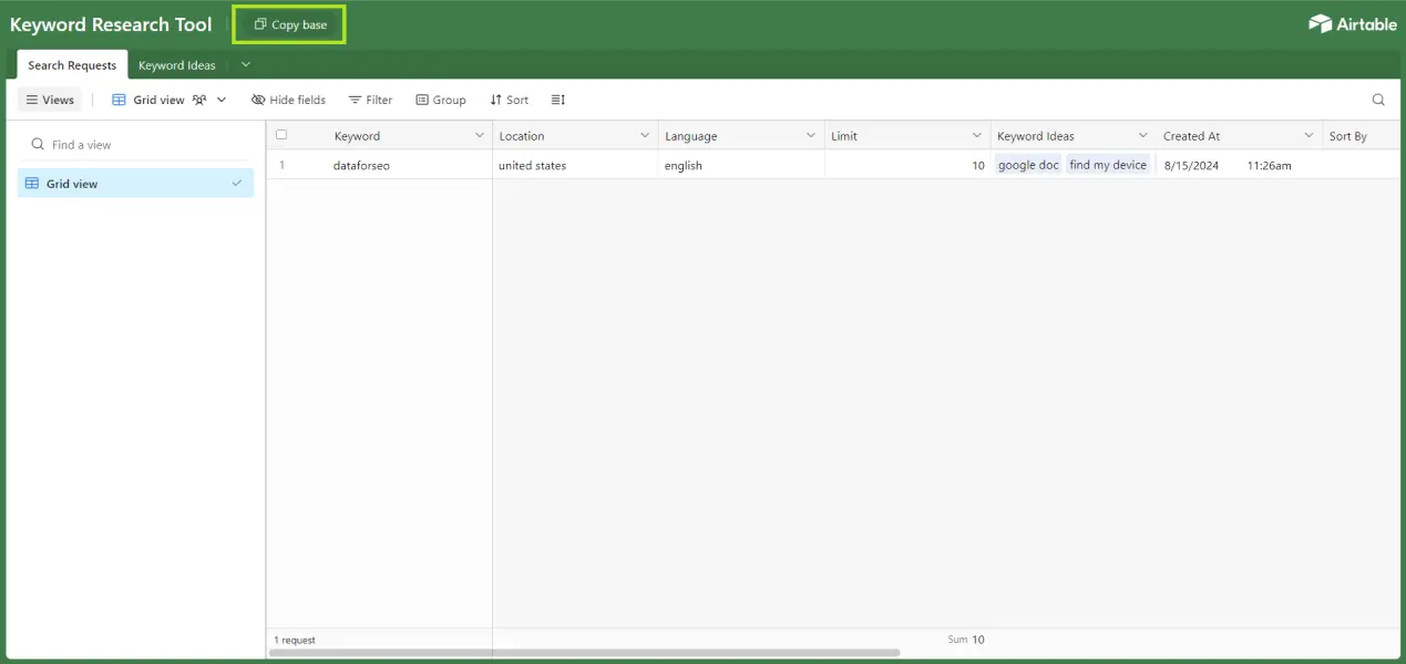 A Kickstart Guide to Using DataForSEO APIs 16 Airtable-Integration-Guide