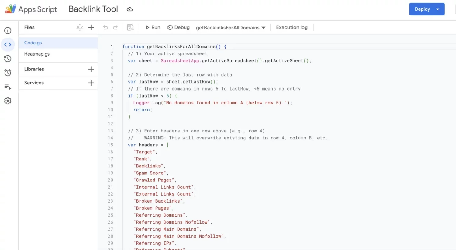 Analyze Backlinks in One Click with DataForSEO and Google Sheets Apps Script 6 Backlink-Tool-Script