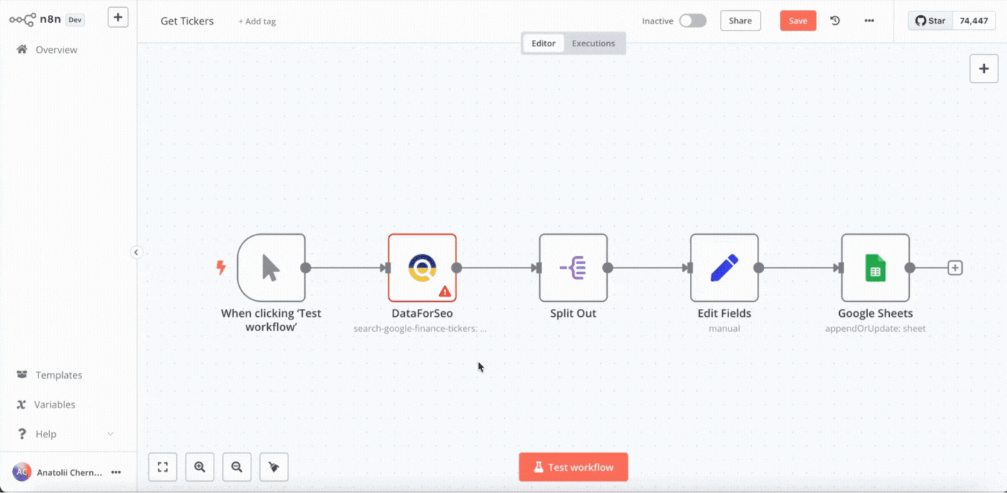 Tap into Real-Time Financial Data with Google Finance and APIs 7 Ticker Search Gif