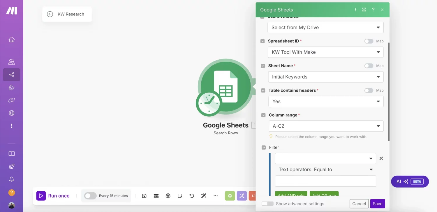 Data-driven Keyword Research Automation With DataForSEO and Make (By Nico AI Ranking) 2 Search-Rows-1-scaled
