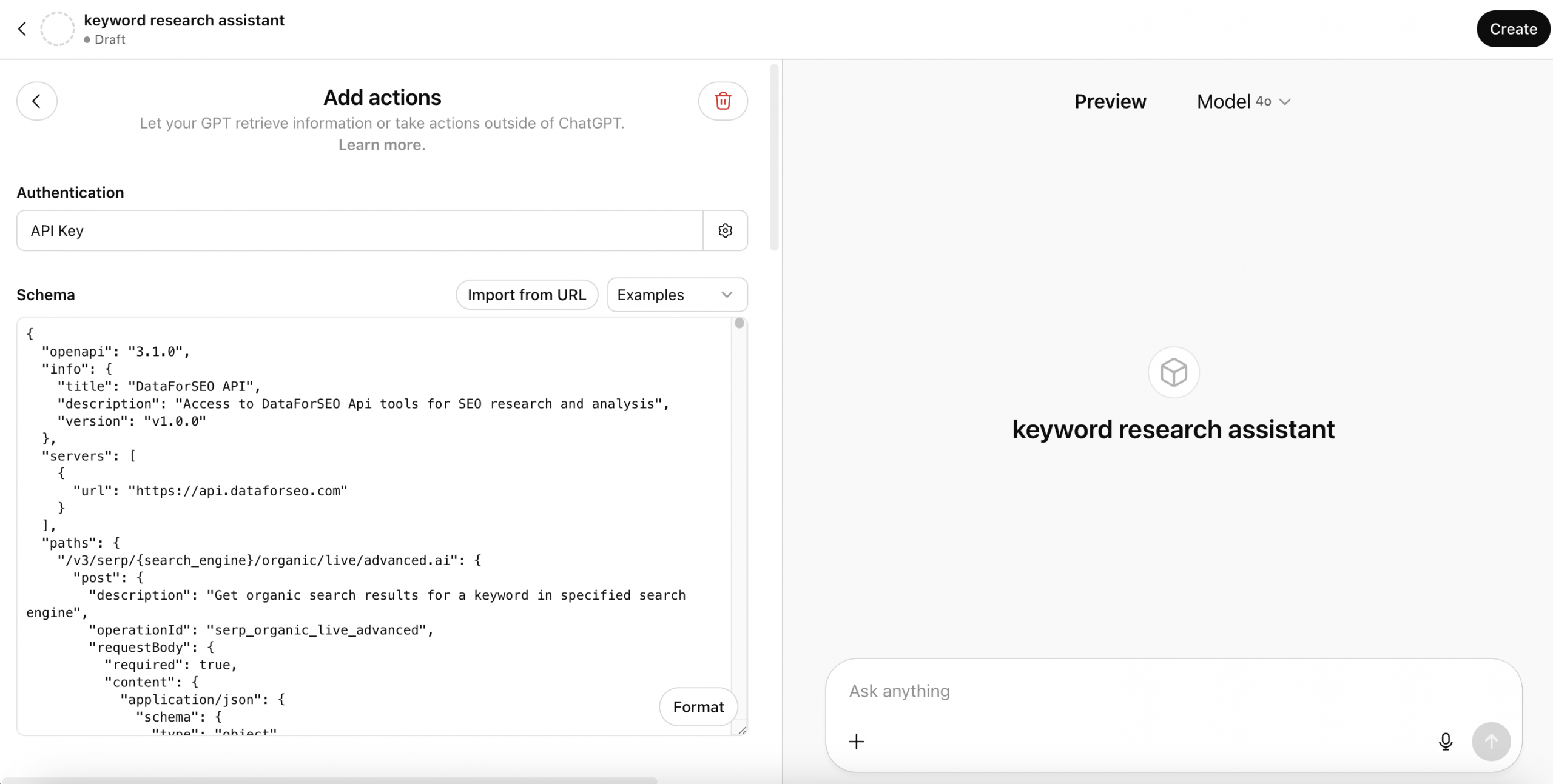 How to connect DataForSEO to ChatGPT in 2 minutes 3 Screenshot 2025 06 13 at 17.13.18 scaled