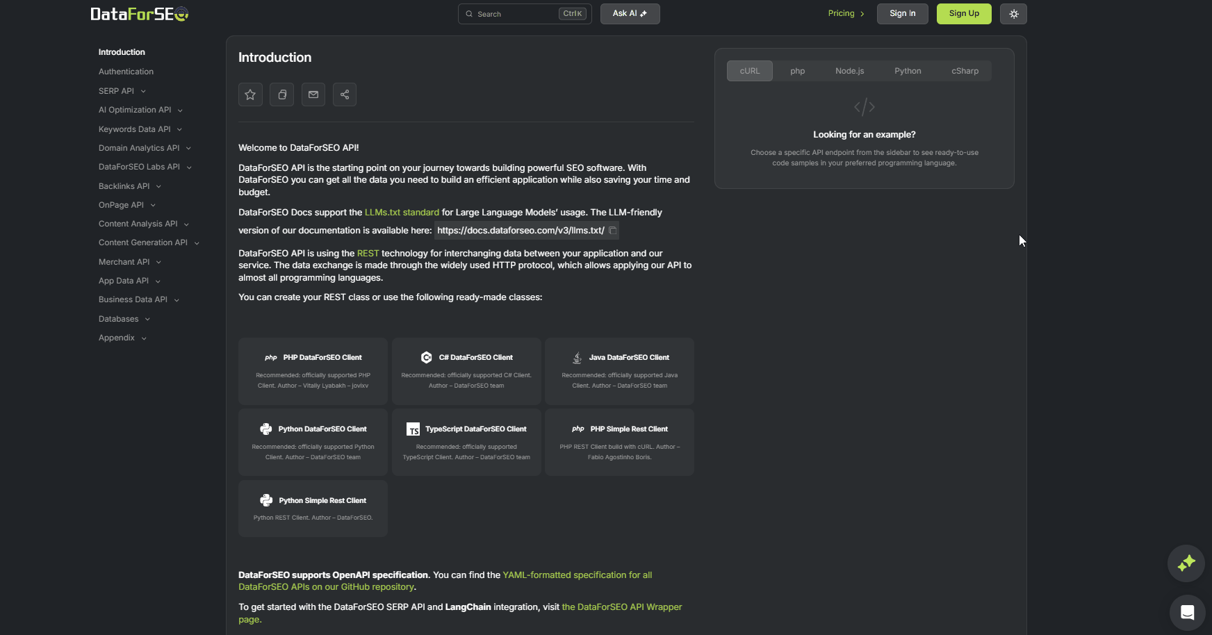 Elevating Your Experience with DataForSEO Documentation 1 DFS docs dark light mode switcher